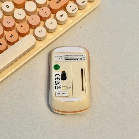 Beige Wireless Typewriter Keyboard and Mouse Set - Picture 3 of 6